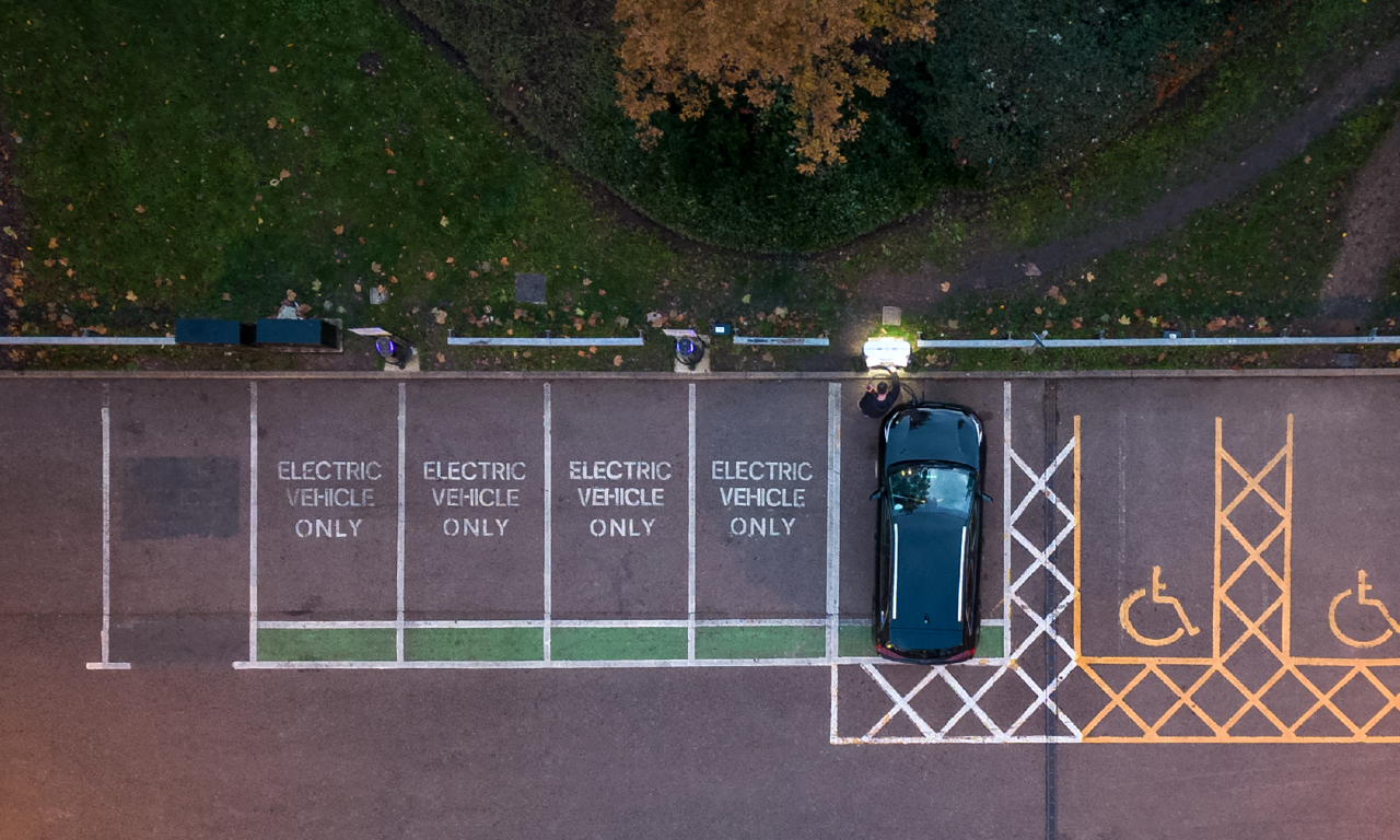 An electric vehicle charging station in San Francisco